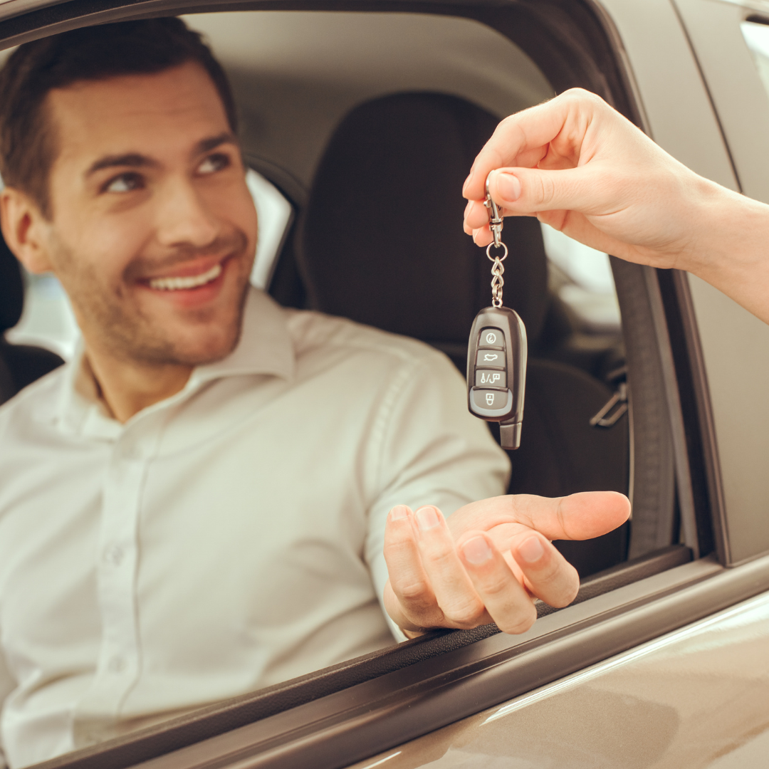 man renting a car