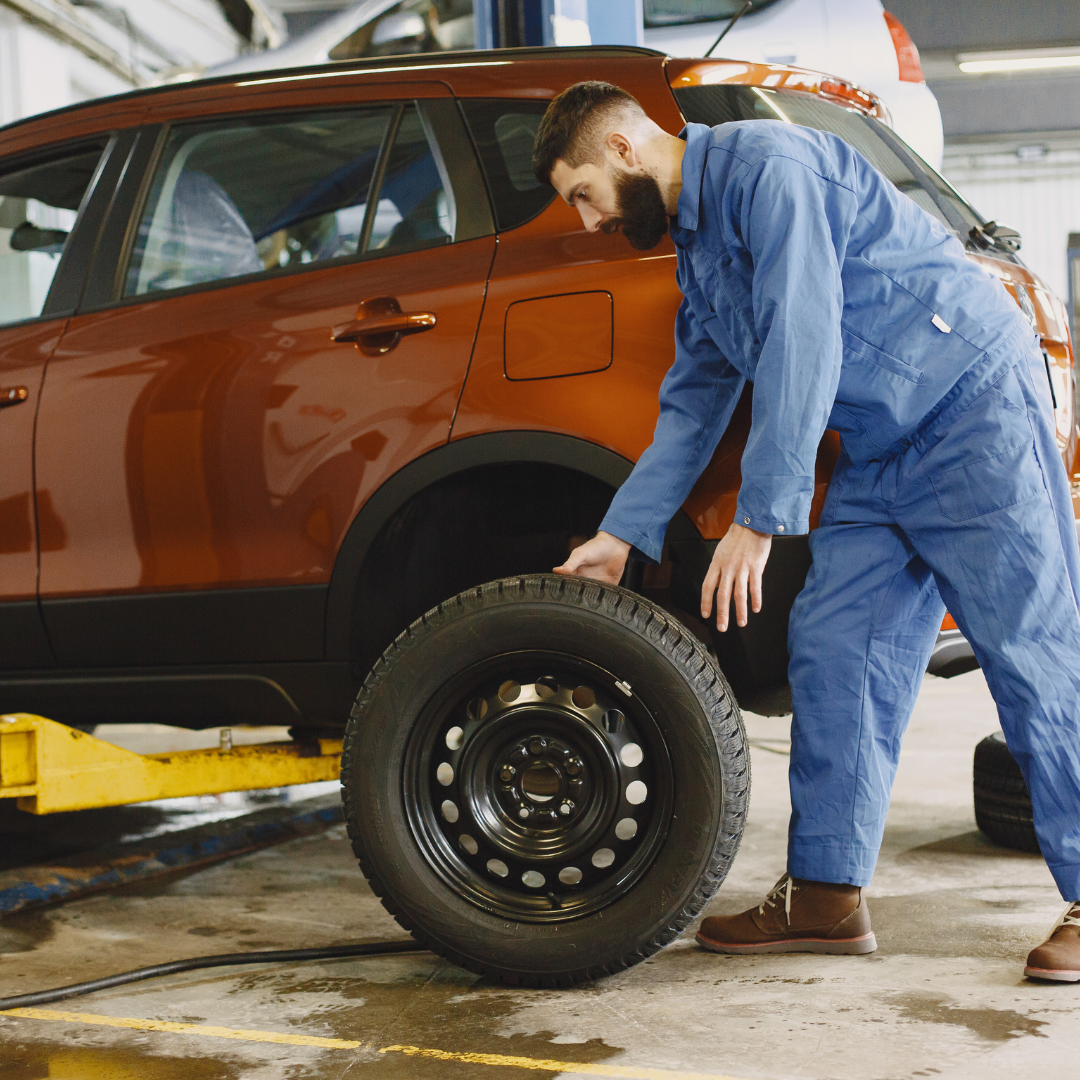 tire maintenance on car