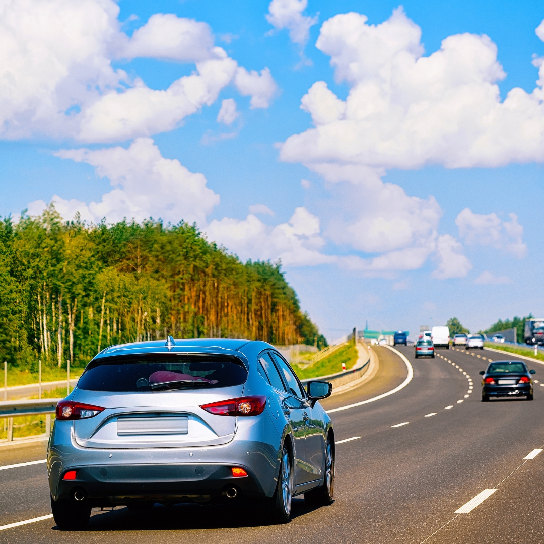 car driving on road