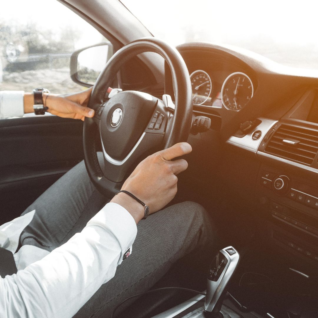 person driving car