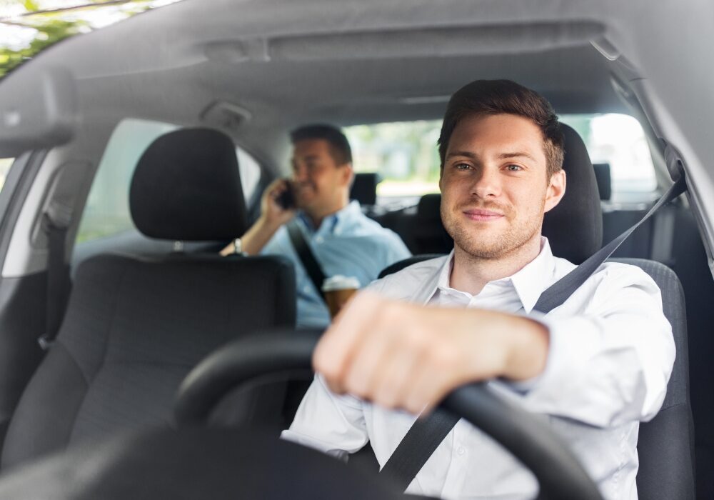 man driving car rental for lyft