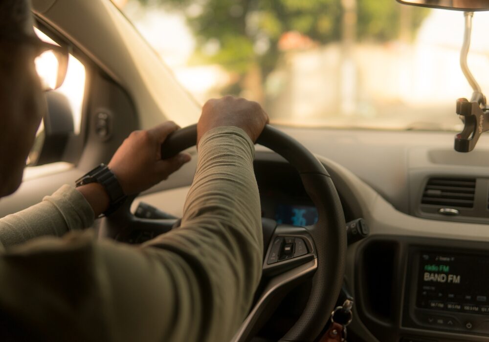 person driving a rideshare care